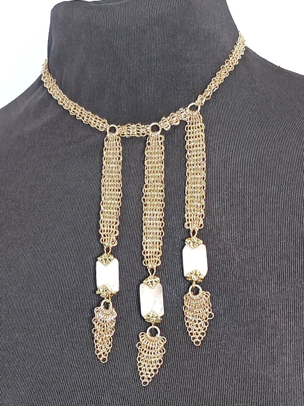 Ferrara Whiting & Davis Golf Plated Ring Mesh Choker